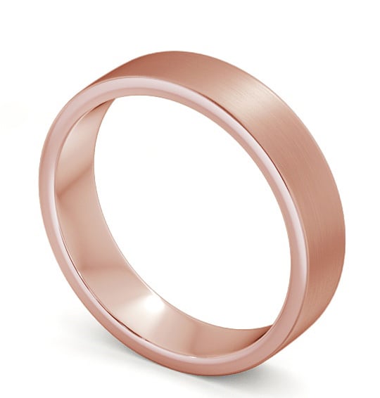 Mens Plain Flat Profile with Matt Finish Wedding Ring 18K Rose Gold WBM4B_RG_THUMB1 