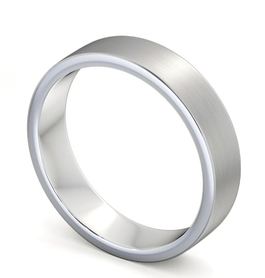  Mens Plain Wedding Ring Platinum - Flat (Matt) WBM4B_WG_THUMB1 