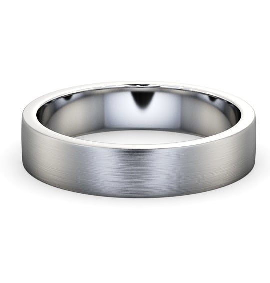  Mens Plain Wedding Ring Platinum - Flat (Matt) WBM4B_WG_THUMB2 