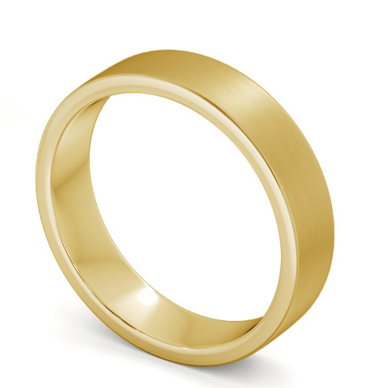 Mens Plain Flat Profile with Matt Finish Wedding Ring 9K Yellow Gold WBM4B_YG_THUMB1 