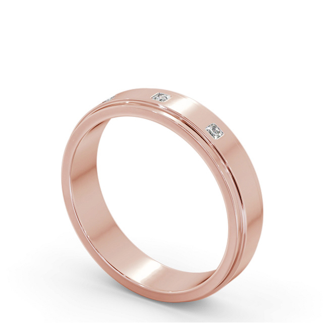 Mens Step Diamond Wedding Ring 18K Rose Gold - Clayton WBM51_RG_SIDE