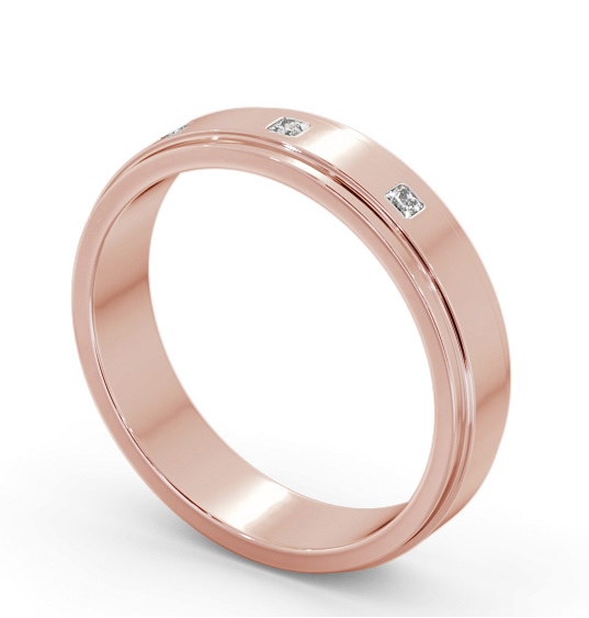  Mens Step Diamond Wedding Ring 9K Rose Gold - Clayton WBM51_RG_THUMB1 