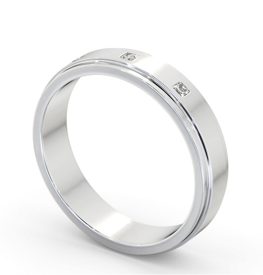Mens Step Diamond Wedding Ring 18K White Gold - Clayton WBM51_WG_THUMB1