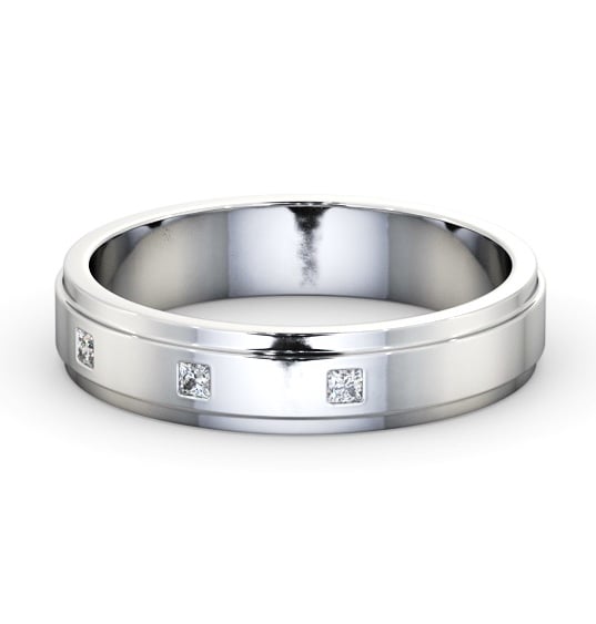  Mens Step Diamond Wedding Ring Platinum - Clayton WBM51_WG_THUMB2 