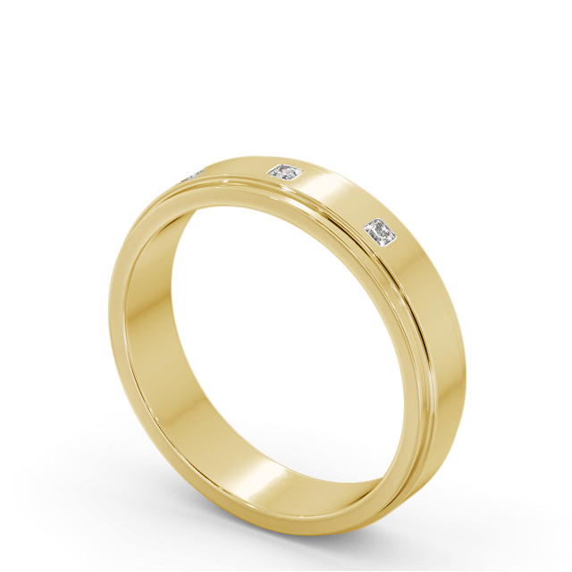 Mens Step Diamond Wedding Ring 9K Yellow Gold - Clayton WBM51_YG_SIDE