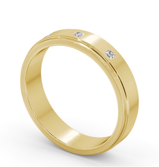 Mens Grooved Diamond Wedding Ring 9K Yellow Gold - Friarn | Angelic ...