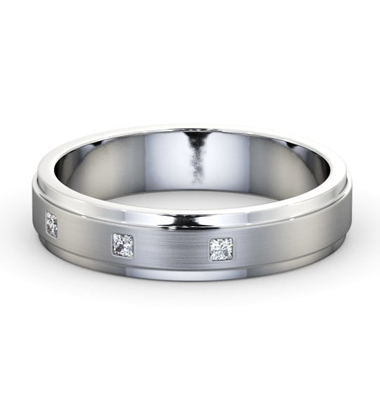  Mens Step Diamond Wedding Ring Platinum - Clayton (Matt) WBM51B_WG_THUMB2 