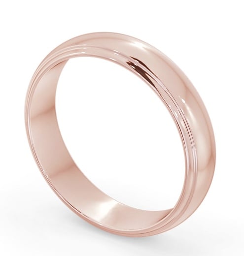 Mens D Shape Step Wedding Ring 18K Rose Gold WBM52_RG_THUMB1