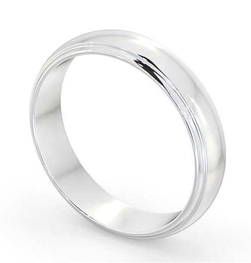 Mens D Shape Step Wedding Ring Platinum WBM52_WG_THUMB1 