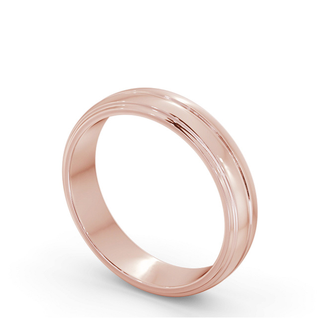 Mens Wedding Ring 18K Rose Gold - Harrell WBM54_RG_SIDE