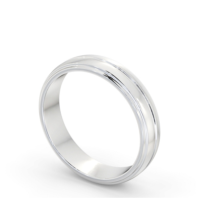 Mens Wedding Ring 18K White Gold - Harrell WBM54_WG_SIDE