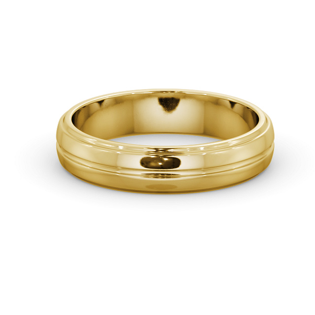 Mens Wedding Ring 9K Yellow Gold - Harrell WBM54_YG_FLAT