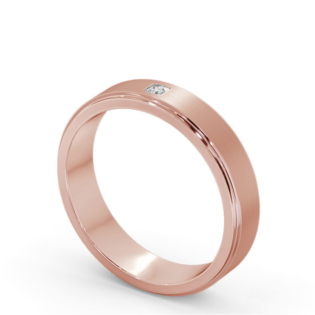 Mens Step Diamond Wedding Ring 9K Rose Gold - Dunne (Matt) WBM55B_RG_SIDE