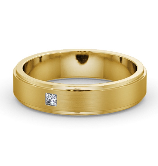  Mens Step Diamond Wedding Ring 9K Yellow Gold - Dunne (Matt) WBM55B_YG_THUMB2 
