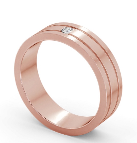  Mens 0.05ct Diamond Wedding Ring 18K Rose Gold - Darragh WBM56_RG_THUMB1 