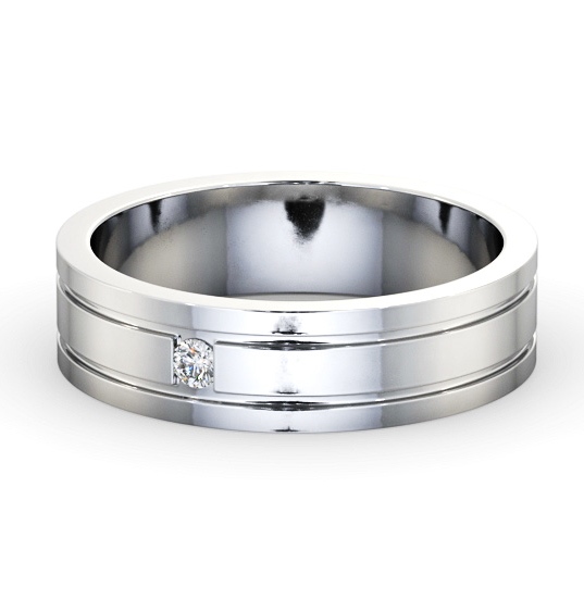  Mens 0.05ct Diamond Wedding Ring 9K White Gold - Darragh WBM56_WG_THUMB2 