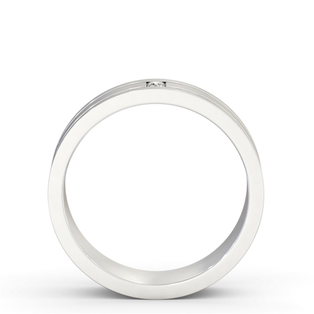 Mens 0.05ct Diamond Wedding Ring 18K White Gold - Darragh WBM56_WG_UP