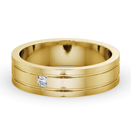  Mens 0.05ct Diamond Wedding Ring 18K Yellow Gold - Darragh WBM56_YG_THUMB2 