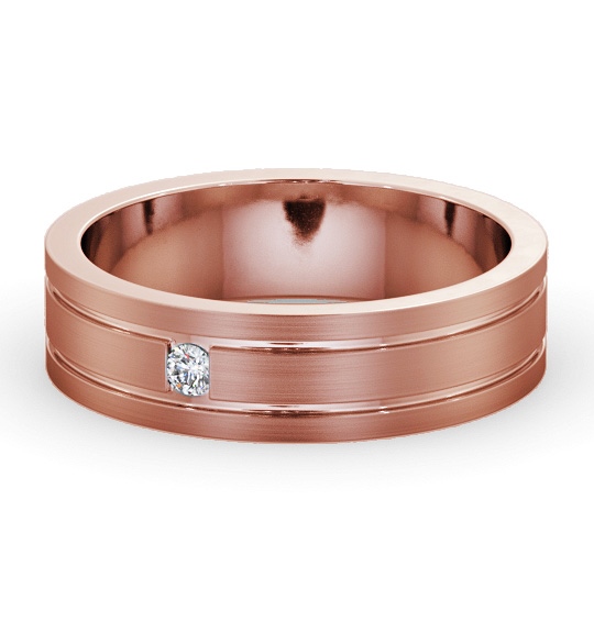 Mens 0.05ct Diamond Wedding Ring 9K Rose Gold - Darragh (Matt) WBM56B_RG_THUMB2 