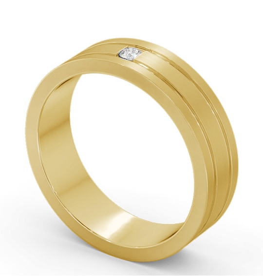  Mens 0.05ct Diamond Wedding Ring 18K Yellow Gold - Darragh (Matt) WBM56B_YG_THUMB1 