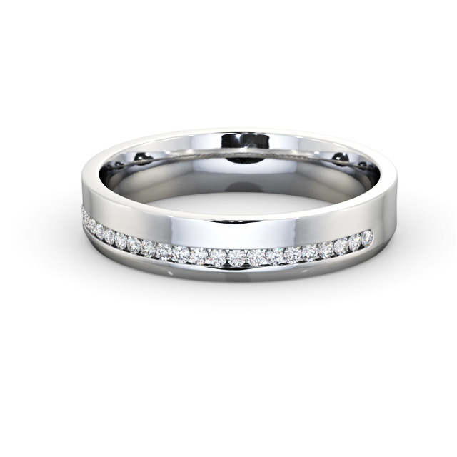 Mens 0.20ct Diamond Wedding Ring 18K White Gold - Finley WBM57_WG_FLAT