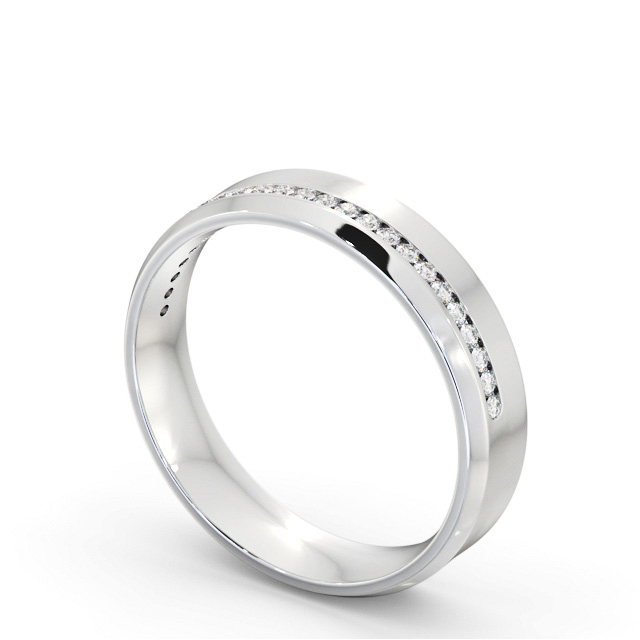 Mens 0.20ct Diamond Wedding Ring 18K White Gold - Finley