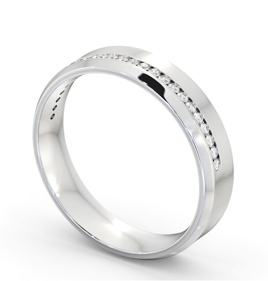 Mens 0.20ct Round Diamond Channel Set Wedding Ring Platinum WBM57_WG_THUMB1