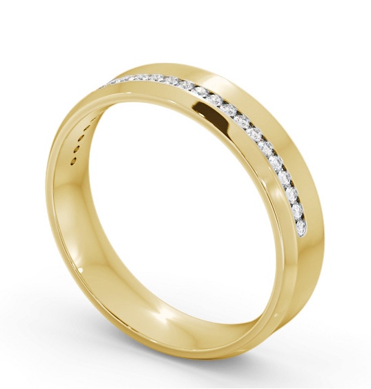 Mens 0.20ct Round Diamond Channel Set Wedding Ring 9K Yellow Gold WBM57_YG_THUMB1