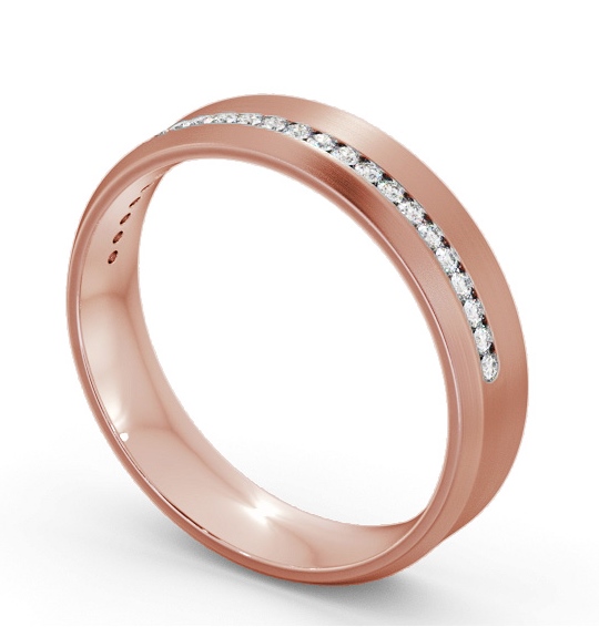 Mens 0.20ct Diamond Wedding Ring 18K Rose Gold - Finley (Matt) WBM57B_RG_THUMB1