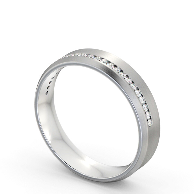 Mens 0.20ct Diamond Wedding Ring Platinum - Finley (Matt) WBM57B_WG_SIDE
