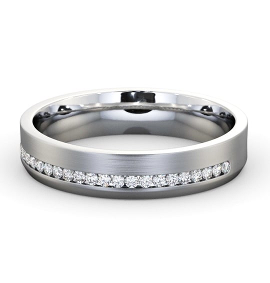  Mens 0.20ct Diamond Wedding Ring 18K White Gold - Finley (Matt) WBM57B_WG_THUMB2 