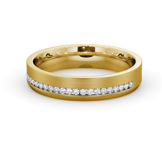 Mens 0.20ct Diamond Wedding Ring 9K Yellow Gold - Finley (Matt) WBM57B_YG_FLAT