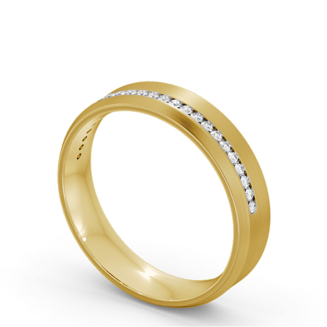 Mens 0.20ct Diamond Wedding Ring 9K Yellow Gold - Finley (Matt) WBM57B_YG_SIDE