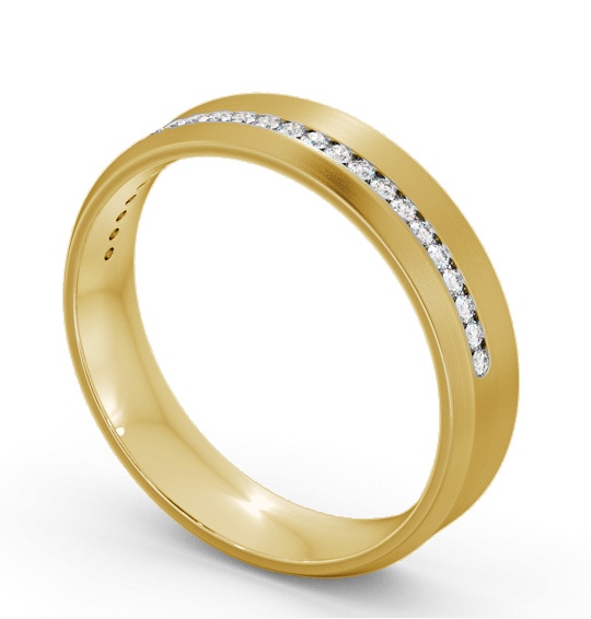  Mens 0.20ct Diamond Wedding Ring 18K Yellow Gold - Finley (Matt) WBM57B_YG_THUMB1 