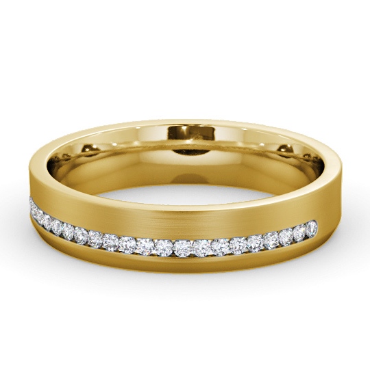  Mens 0.20ct Diamond Wedding Ring 18K Yellow Gold - Finley (Matt) WBM57B_YG_THUMB2 