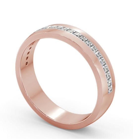 Mens 0.50ct Princess Diamond Channel Set Wedding Ring 18K Rose Gold WBM58_RG_THUMB1 