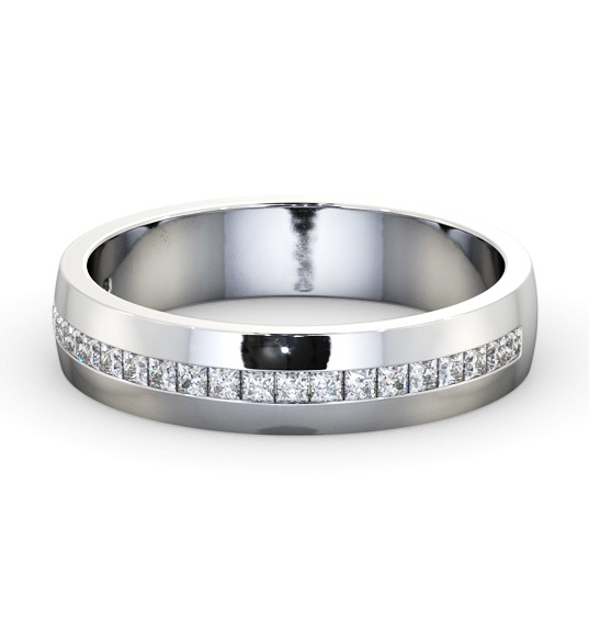 Mens 0.50ct Princess Diamond Channel Set Wedding Ring Platinum WBM58_WG_THUMB2 