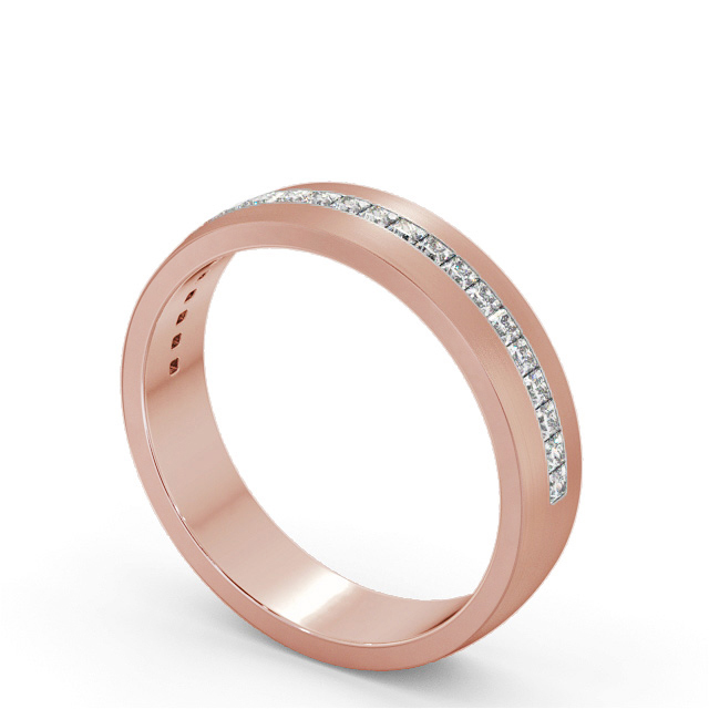 Mens 0.50ct Diamond Wedding Ring 18K Rose Gold - Walton (Matt) WBM58B_RG_SIDE