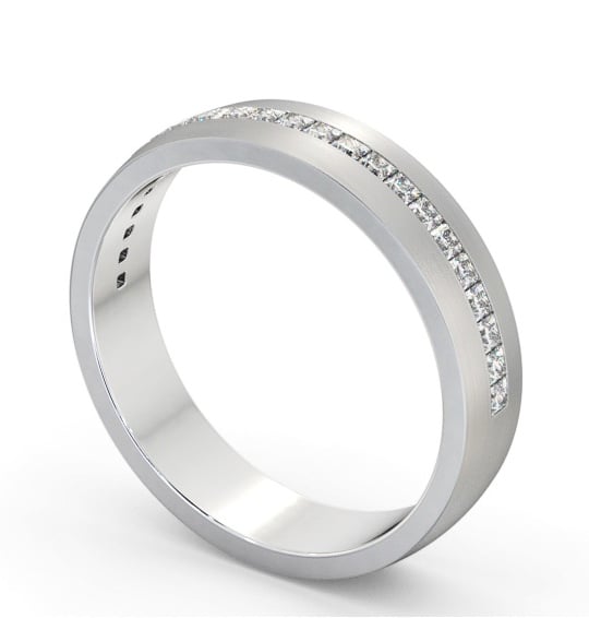  Mens 0.50ct Diamond Wedding Ring Platinum - Walton (Matt) WBM58B_WG_THUMB1 