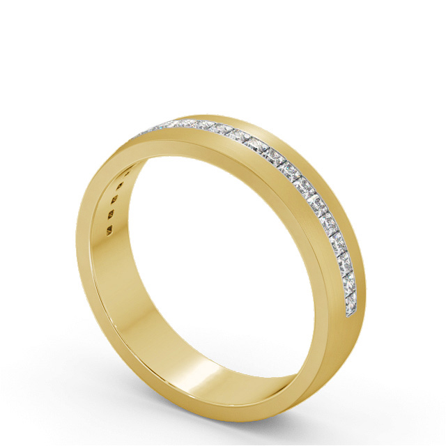 Mens 0.50ct Diamond Wedding Ring 9K Yellow Gold - Walton (Matt) WBM58B_YG_SIDE