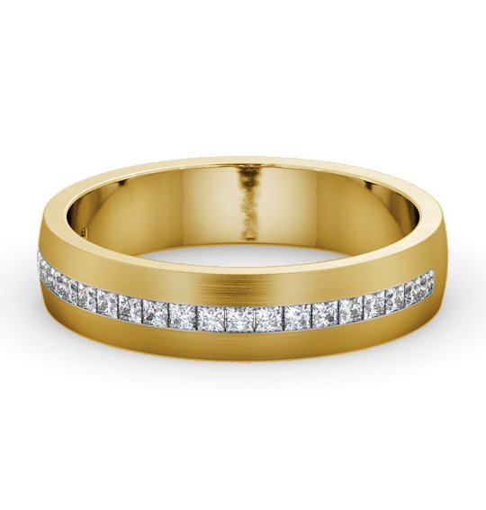  Mens 0.50ct Diamond Wedding Ring 9K Yellow Gold - Walton (Matt) WBM58B_YG_THUMB2 