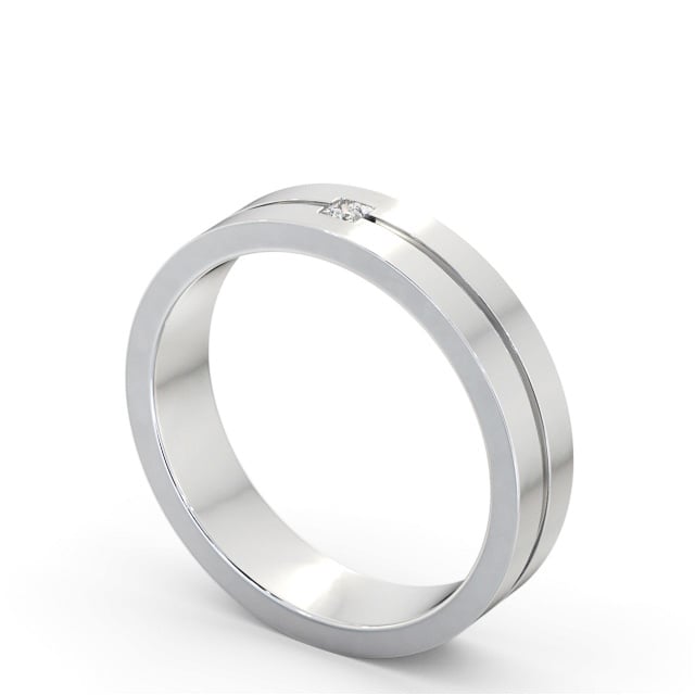 Mens Diamond Wedding Ring 18K White Gold - Kobi WBM59_WG_SIDE