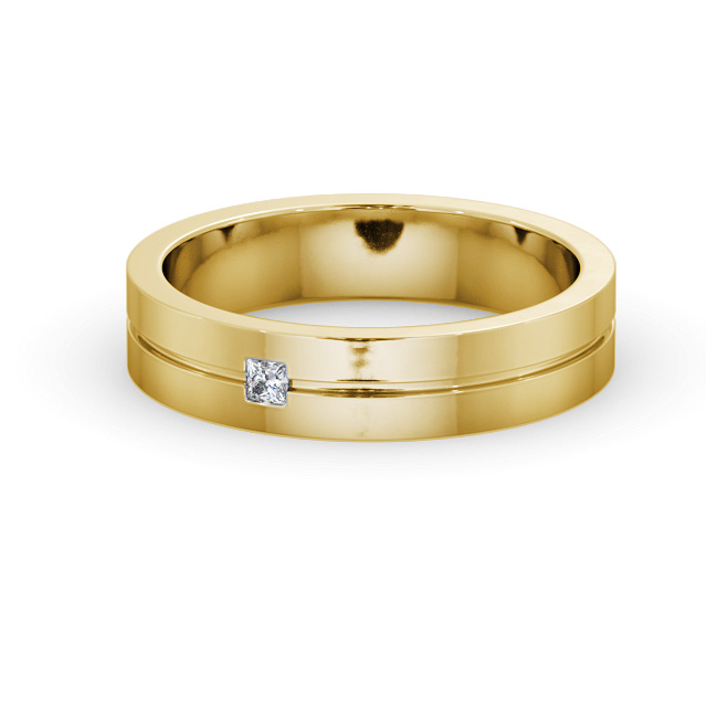 Mens Diamond Wedding Ring 9K Yellow Gold - Kobi WBM59_YG_FLAT