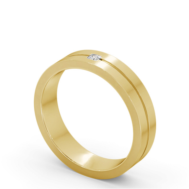 Mens Diamond Wedding Ring 9K Yellow Gold - Kobi WBM59_YG_SIDE