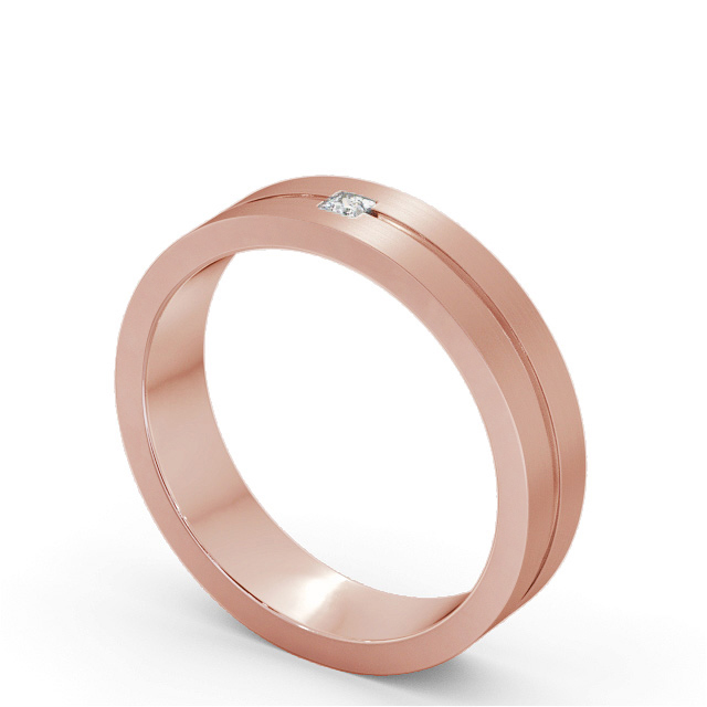 Mens Diamond Wedding Ring 18K Rose Gold - Kobi (Matt) WBM59B_RG_SIDE