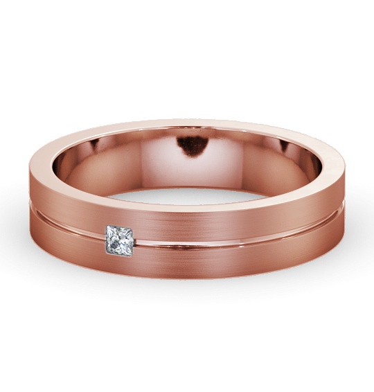  Mens Diamond Wedding Ring 18K Rose Gold - Kobi (Matt) WBM59B_RG_THUMB2 
