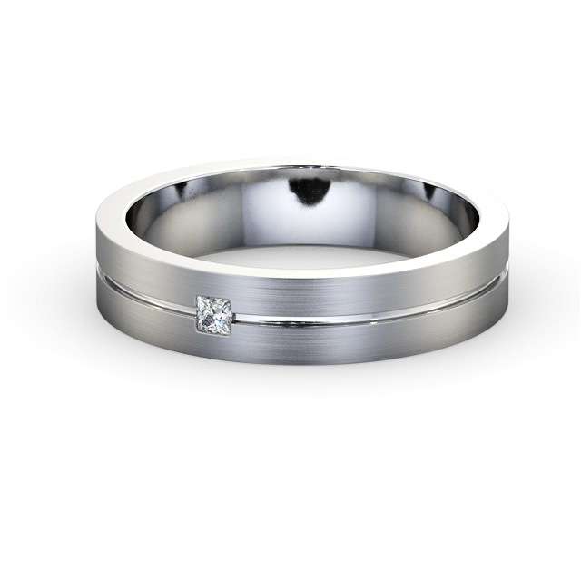 Mens Diamond Wedding Ring Platinum - Kobi (Matt) WBM59B_WG_FLAT