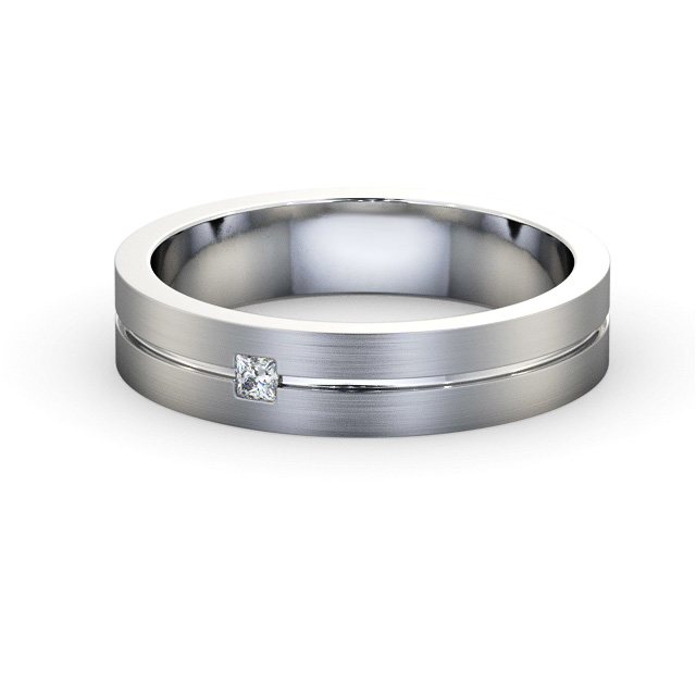 Mens Diamond Wedding Ring 18K White Gold - Kobi (Matt) | Angelic Diamonds