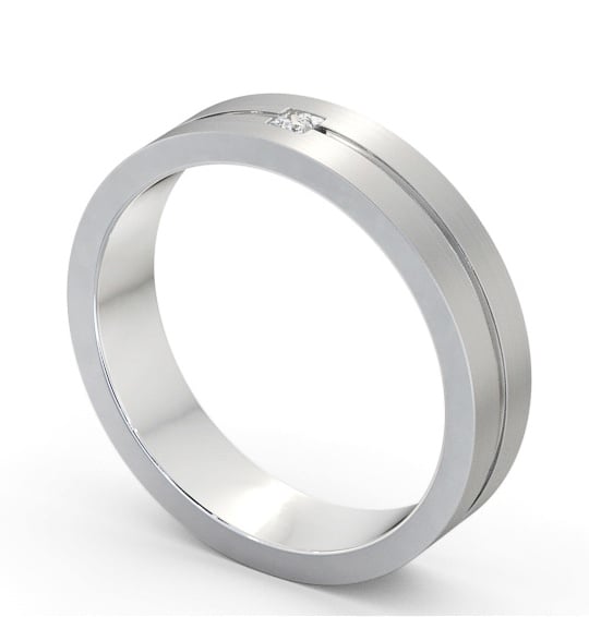 Mens Diamond Wedding Ring 18K White Gold - Kobi (Matt) WBM59B_WG_THUMB1