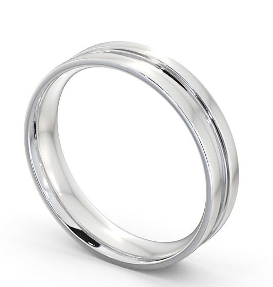 Mens Flat Court Single Groove Wedding Ring Palladium WBM5_WG_THUMB1